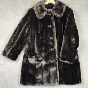 Vintage Women’s Tissavel France Faux Fur Chocolate Brown Union Made Size M
